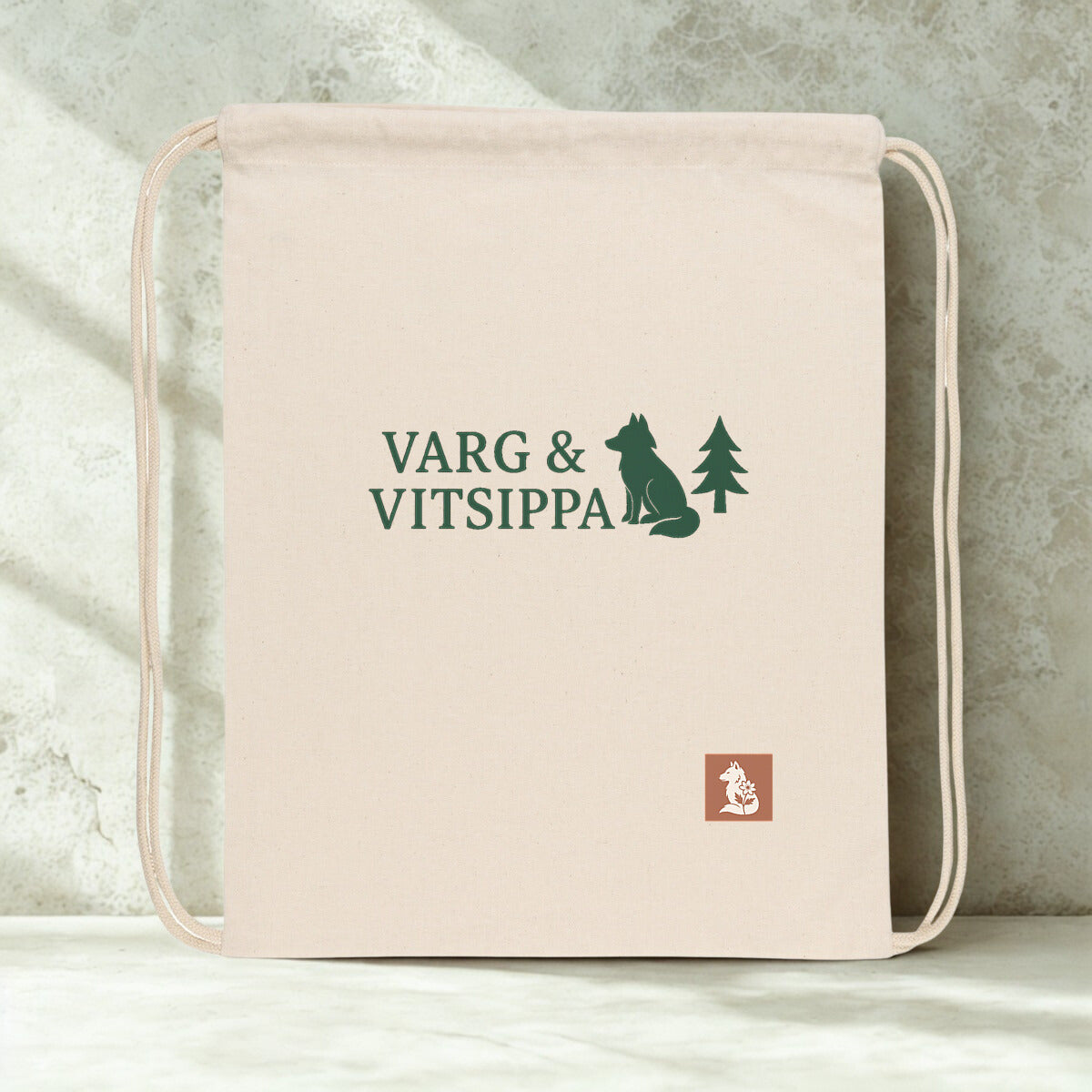 Recycled Drawstring Backpack – Forest Logo Edition | 9.5L by Varg & Vitsippa