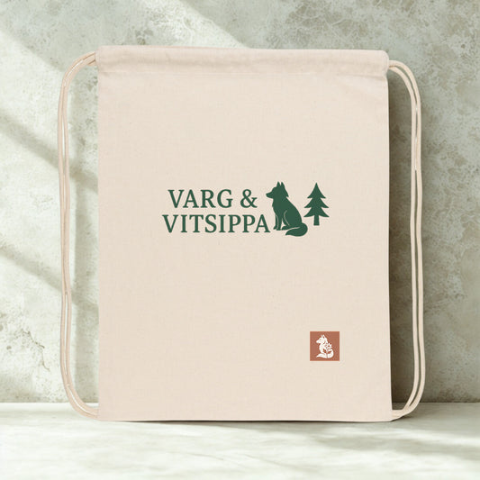 Recycled Drawstring Backpack – Forest Logo Edition | 9.5L by Varg & Vitsippa