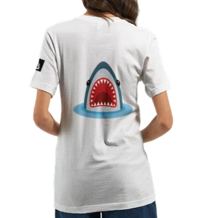 Cartoon Shark Attack – Graphic Lightweight T-Shirt with Open-Mouth Shark