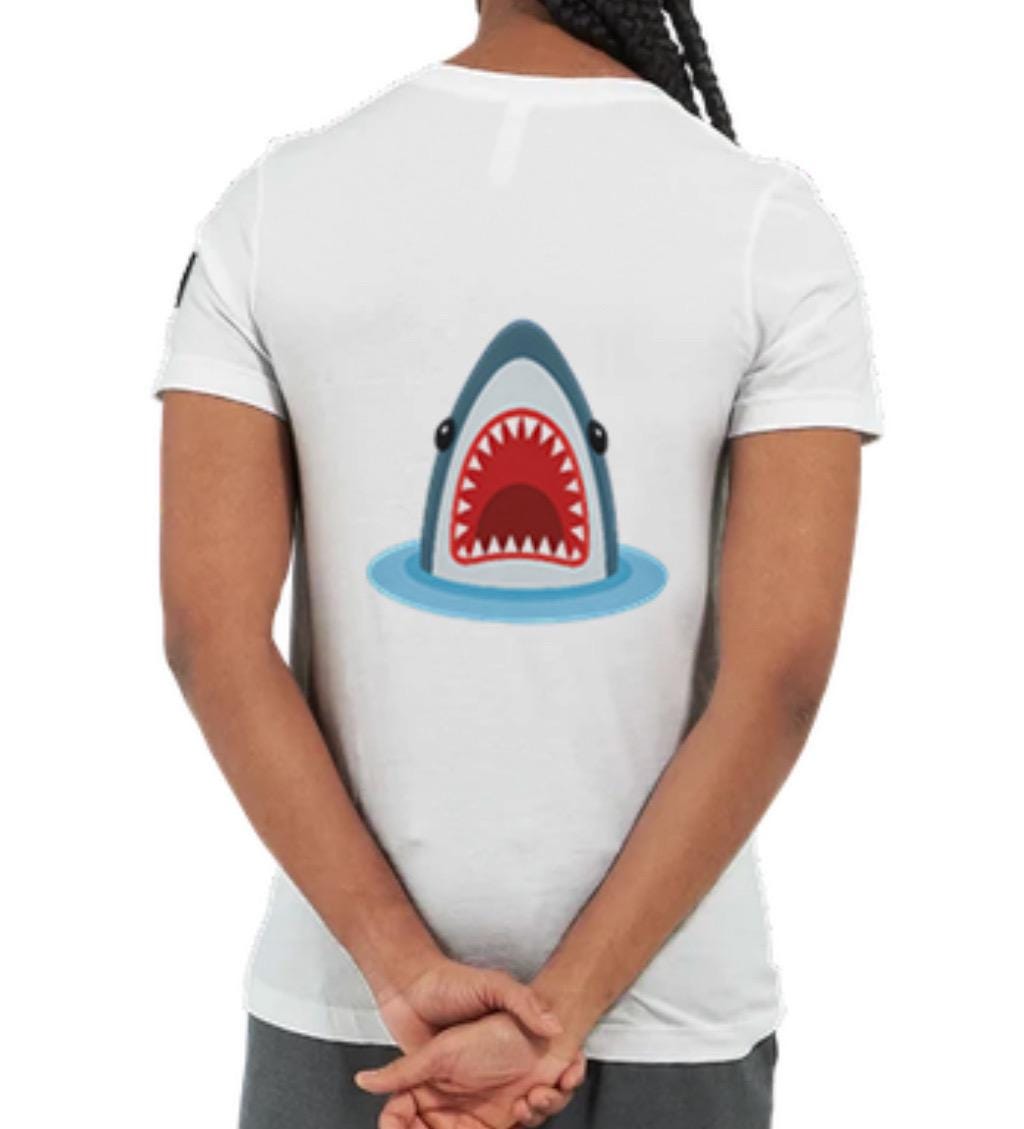 Cartoon Shark Attack – Graphic Lightweight T-Shirt with Open-Mouth Shark