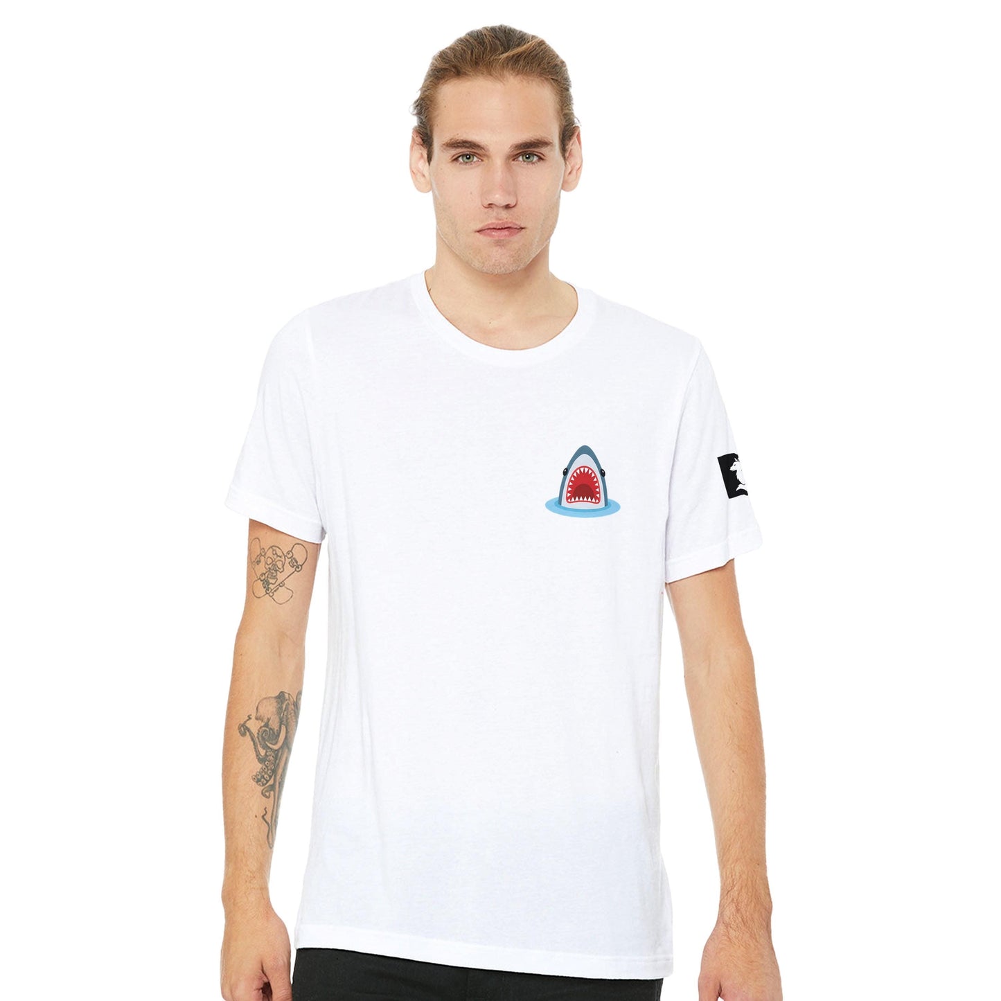 Cartoon Shark Attack – Graphic Lightweight T-Shirt with Open-Mouth Shark