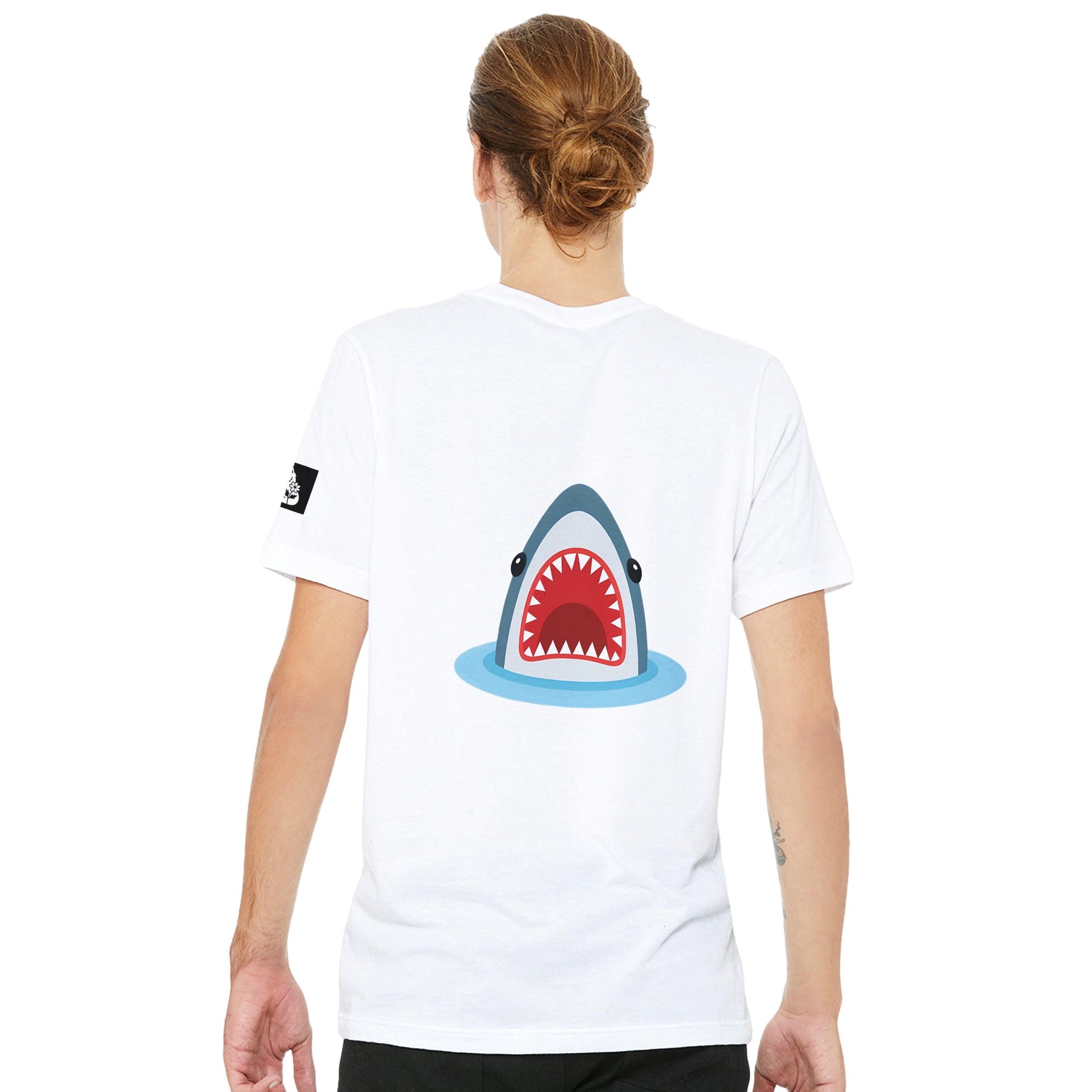 Cartoon Shark Attack – Graphic Lightweight T-Shirt with Open-Mouth Shark